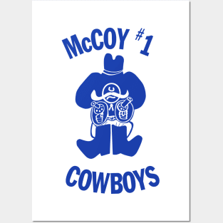 McCoy Elementary Cowboys Retro Vintage Blue Posters and Art